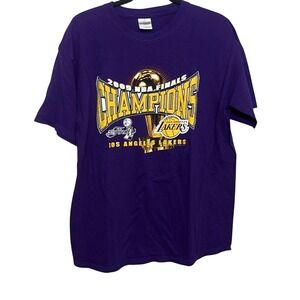 Gildan Mens Purple LA Lakers 2009 NBA Finals Championship Graphic T-Shirt Large‎